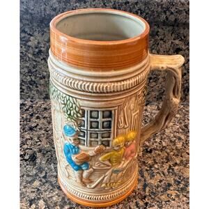 Vtg Made in Japan Hand Painted Ceramic Tall Beer Stein Mug